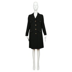 Moschino Cheap and Chic anni '90, cappotto militare in lana nera