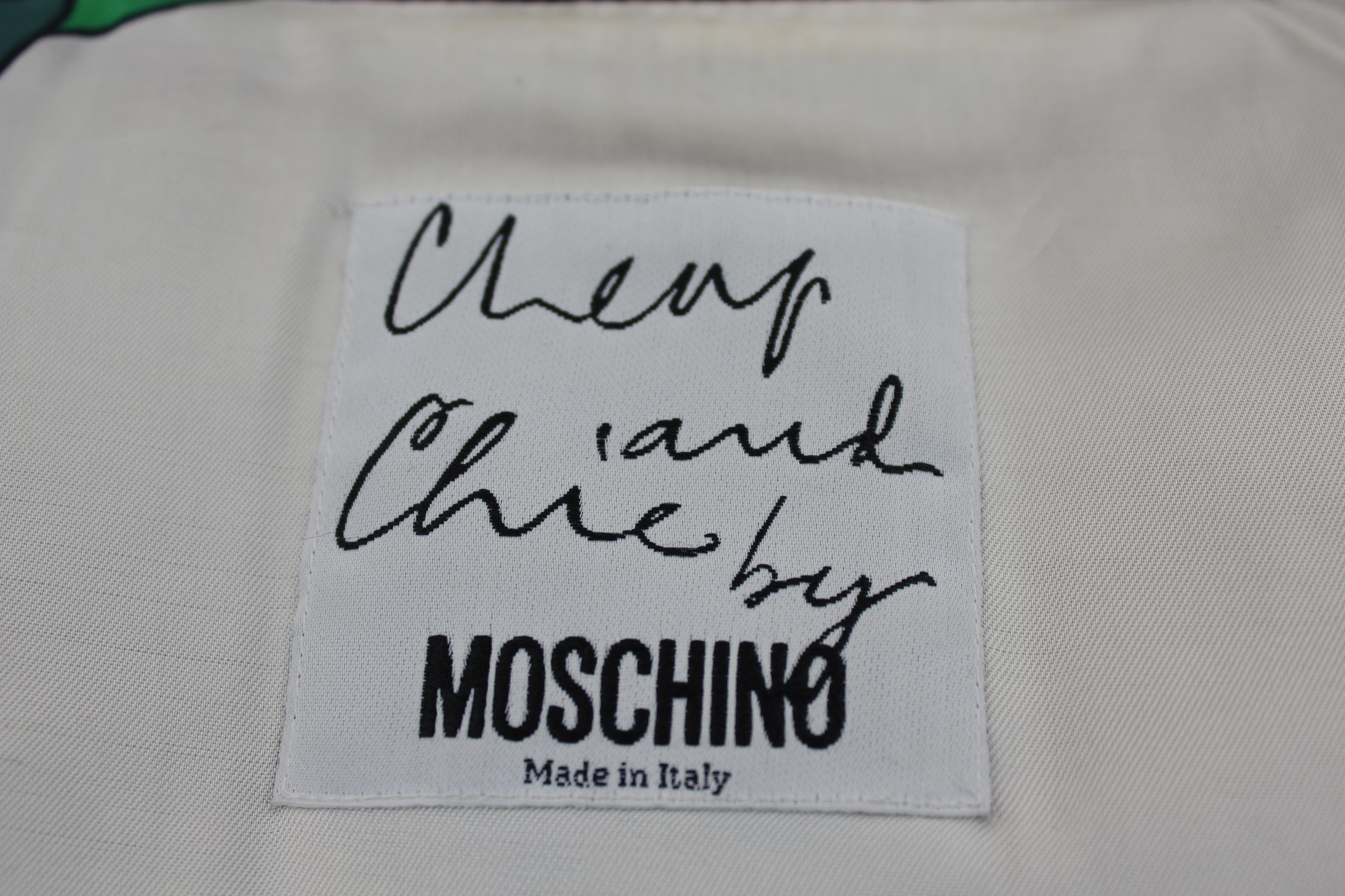 Moschino Cheap And Chic Blue Wool Short Double-Breasted Jacket 1990s 2