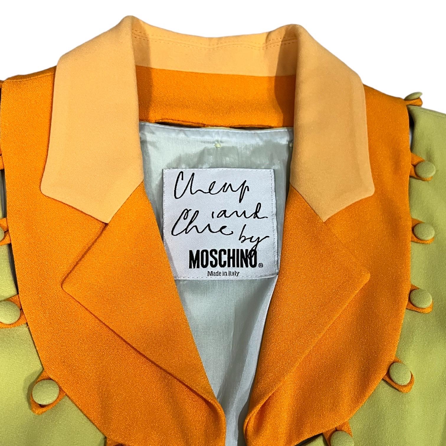 1990er Moschino Cheap and Chic Farbblock- Puzzle-Jacke The Nanny im Angebot 1