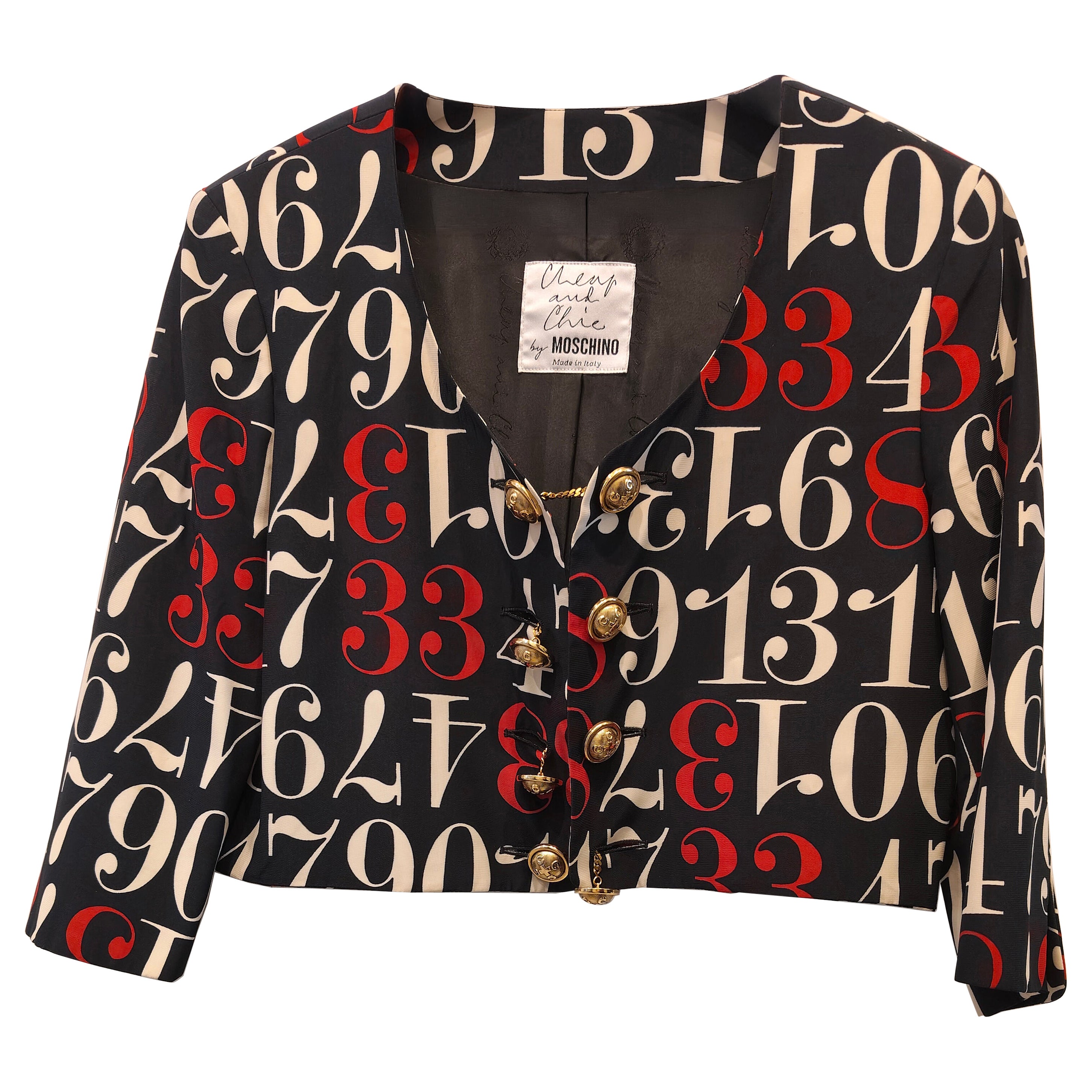 1990 Moschino Cheap and Chic veste multicolore en vente