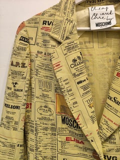 1990s Moschino Cheap and Chic "Yellow pages" print jacket
