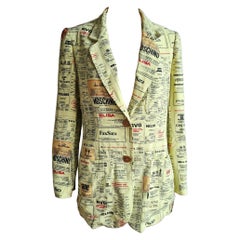 1990s Moschino Cheap and Chic "Yellow pages" print jacket