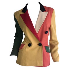Años 90 Moschino Cheap and ChickBloque de color Crayola Blazer de doble botonadura talla 44