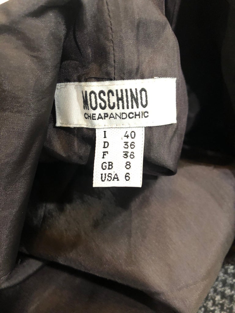 1990s Moschino Cheap and Chic Black and White Size 6 8 Hand Painted ...