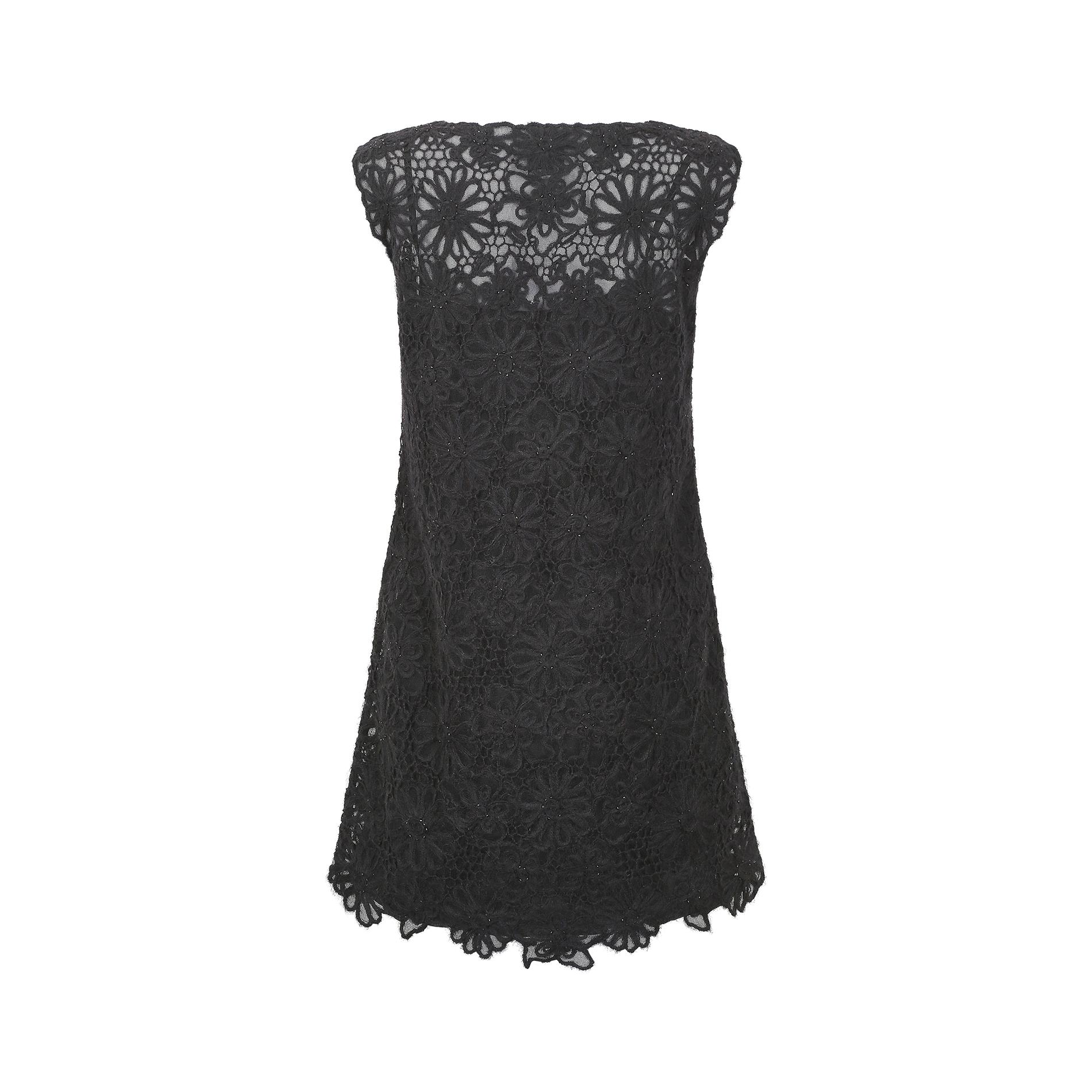 Women's 1990s Moschino Cheap & Chic Black Beaded Textured Slip Dress For Sale