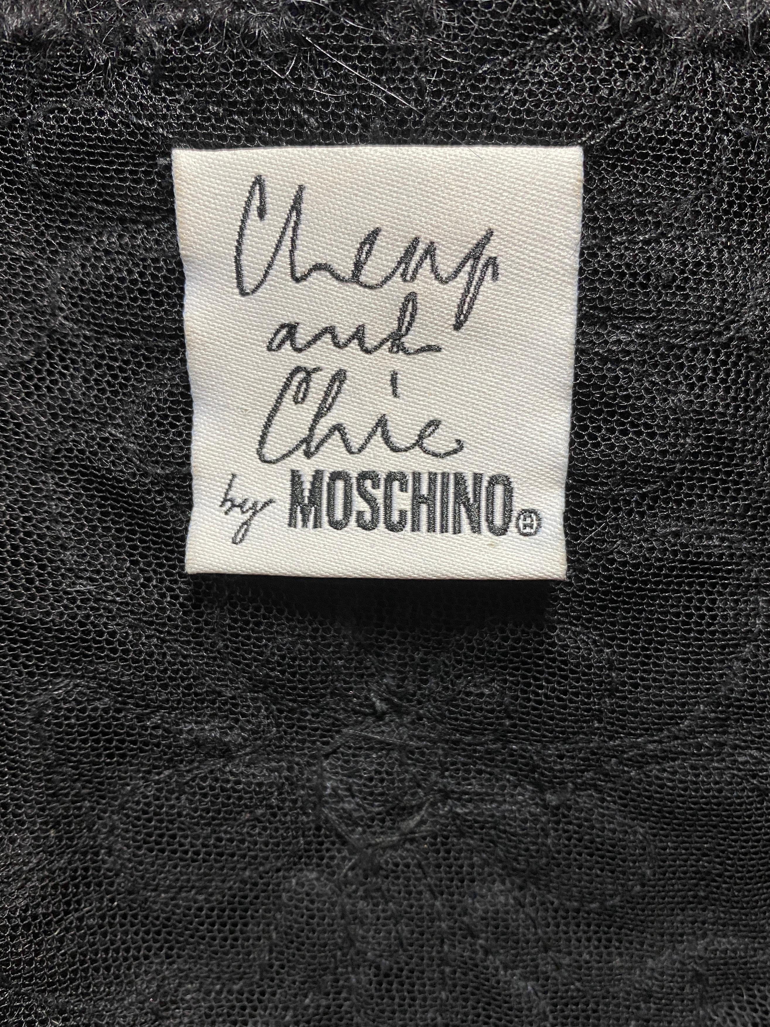 1990s Moschino Cheap & Chic Black Beaded Textured Slip Dress For Sale 2