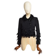 1990’s Moschino Cheap & Chic Black Velvet Bow Embellished Crop Jacket