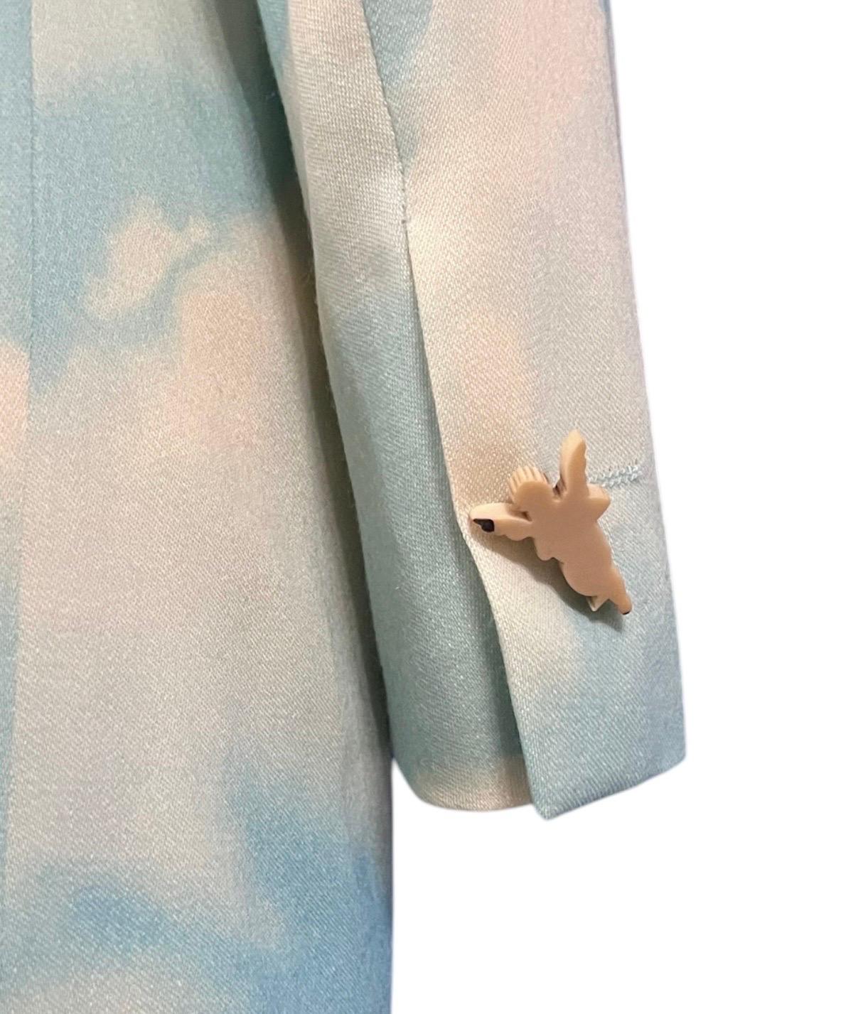 1990’s Moschino Cheap & Chic Cloud Sky Printed Blazer For Sale 1