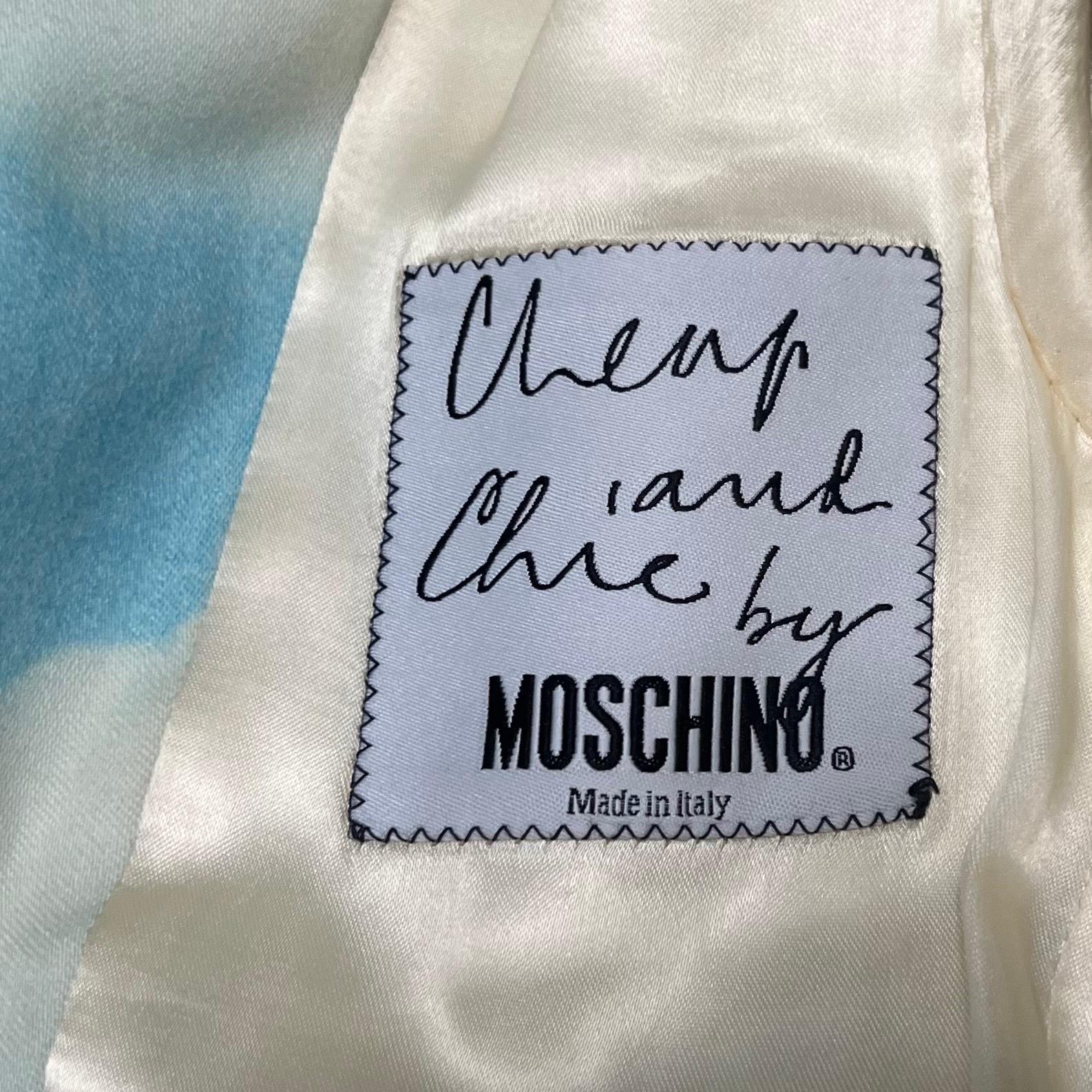 1990’s Moschino Cheap & Chic Cloud Sky Printed Blazer For Sale 3