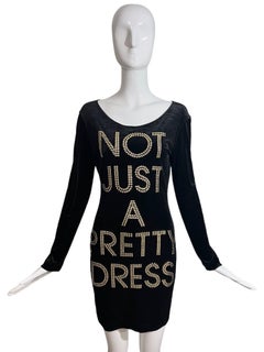 1990's Moschino Cheap & Chic "Not Just A Pretty Dress" Velvet Studded Dress