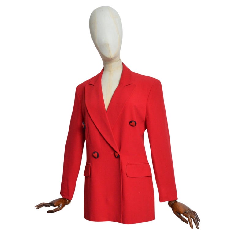 1990's MOSCHINO Cheap and Chic Plain Red Heart Double Breasted