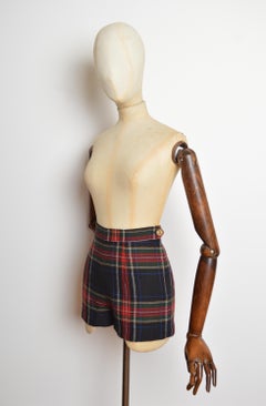 1990’s Moschino Cheap & Chic Tartan Plaid High Waisted Shorts - Hot Pants