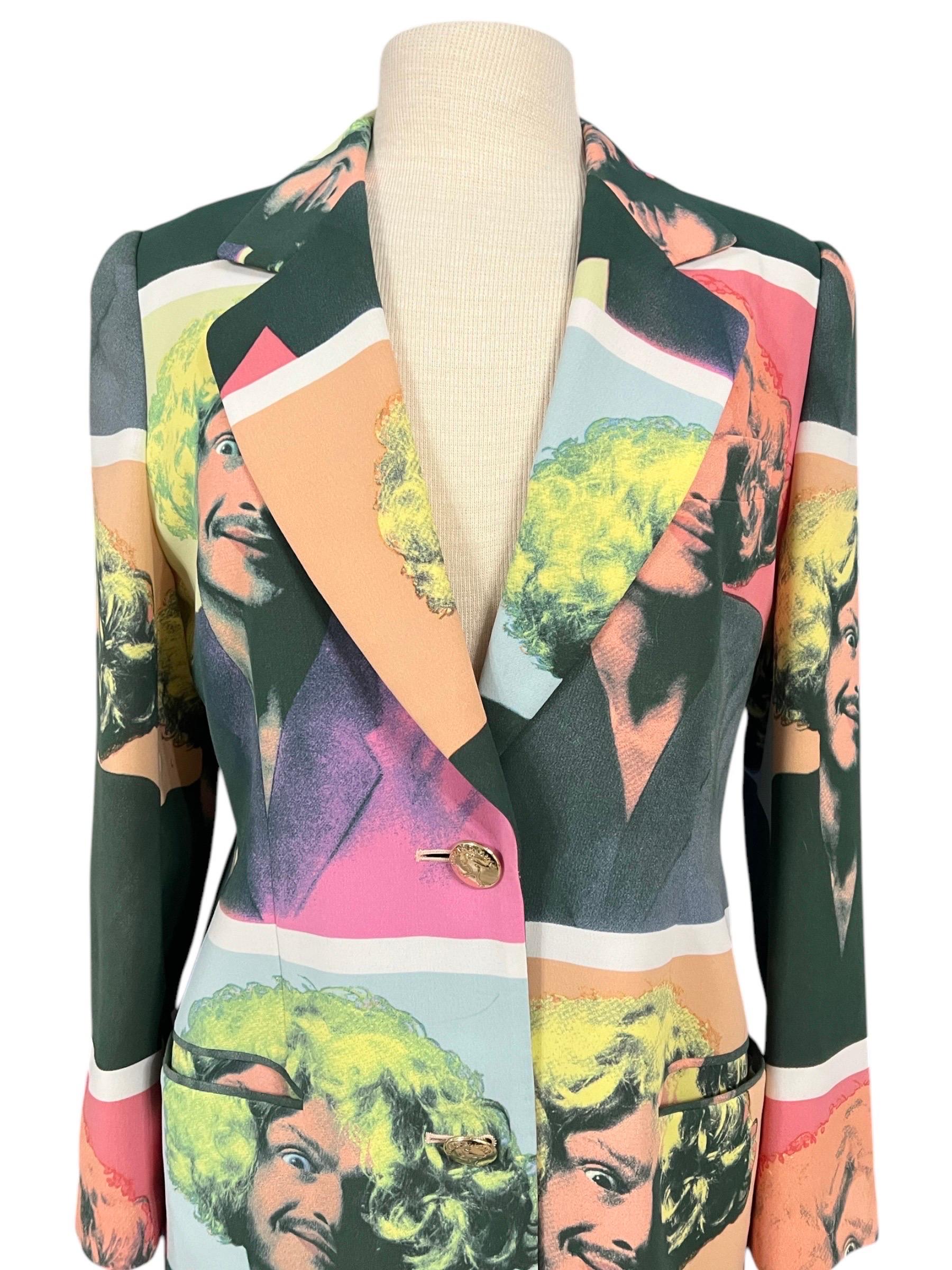 1990’s Moschino Cheap & Chic Vintage Pop Art Blazer In Excellent Condition For Sale In Concord, NC
