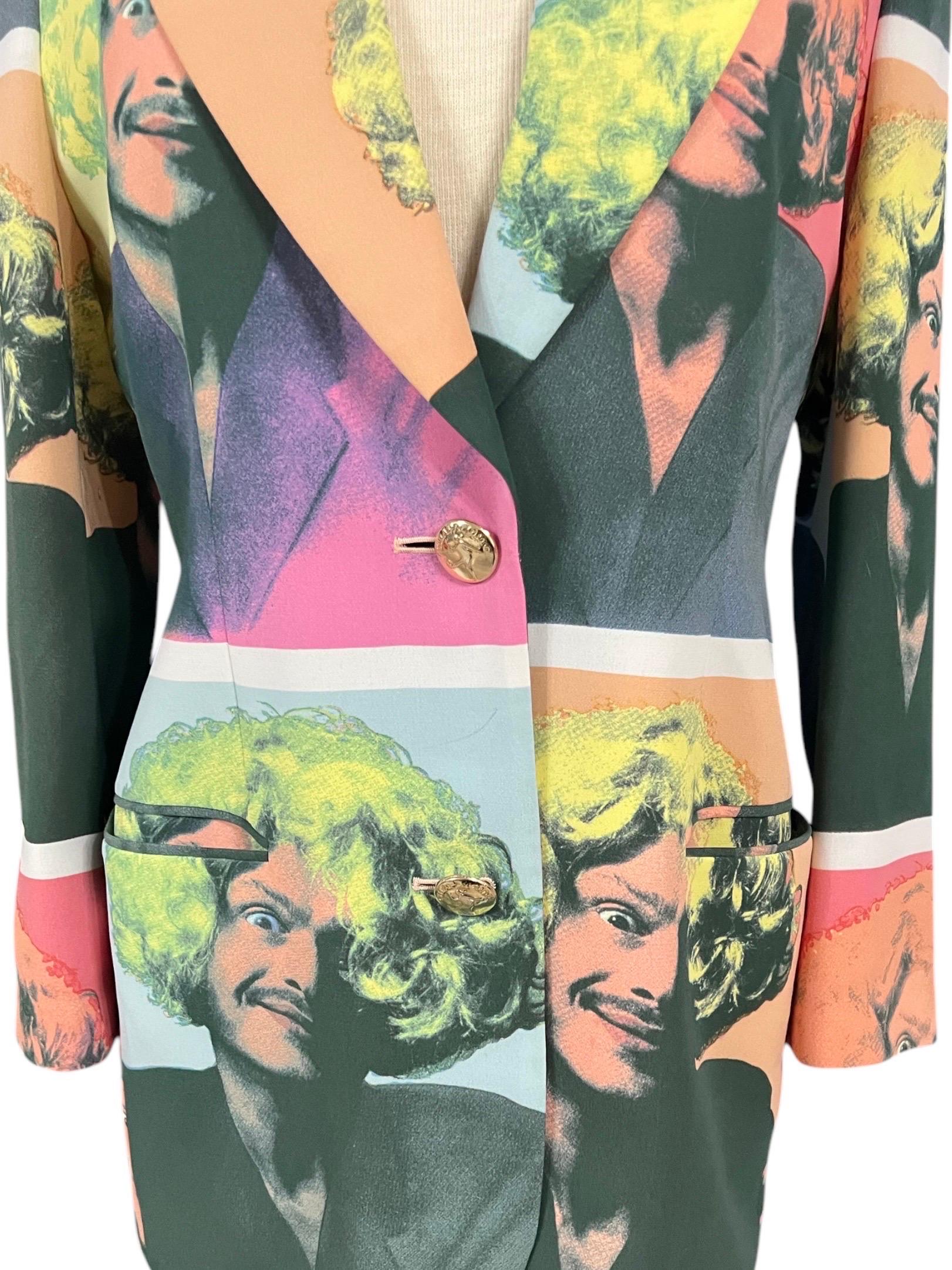 Women's 1990’s Moschino Cheap & Chic Vintage Pop Art Blazer For Sale