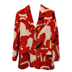 1990 Moschino Cheap & Chic blazer vintage pop art en rayonne taille 40
