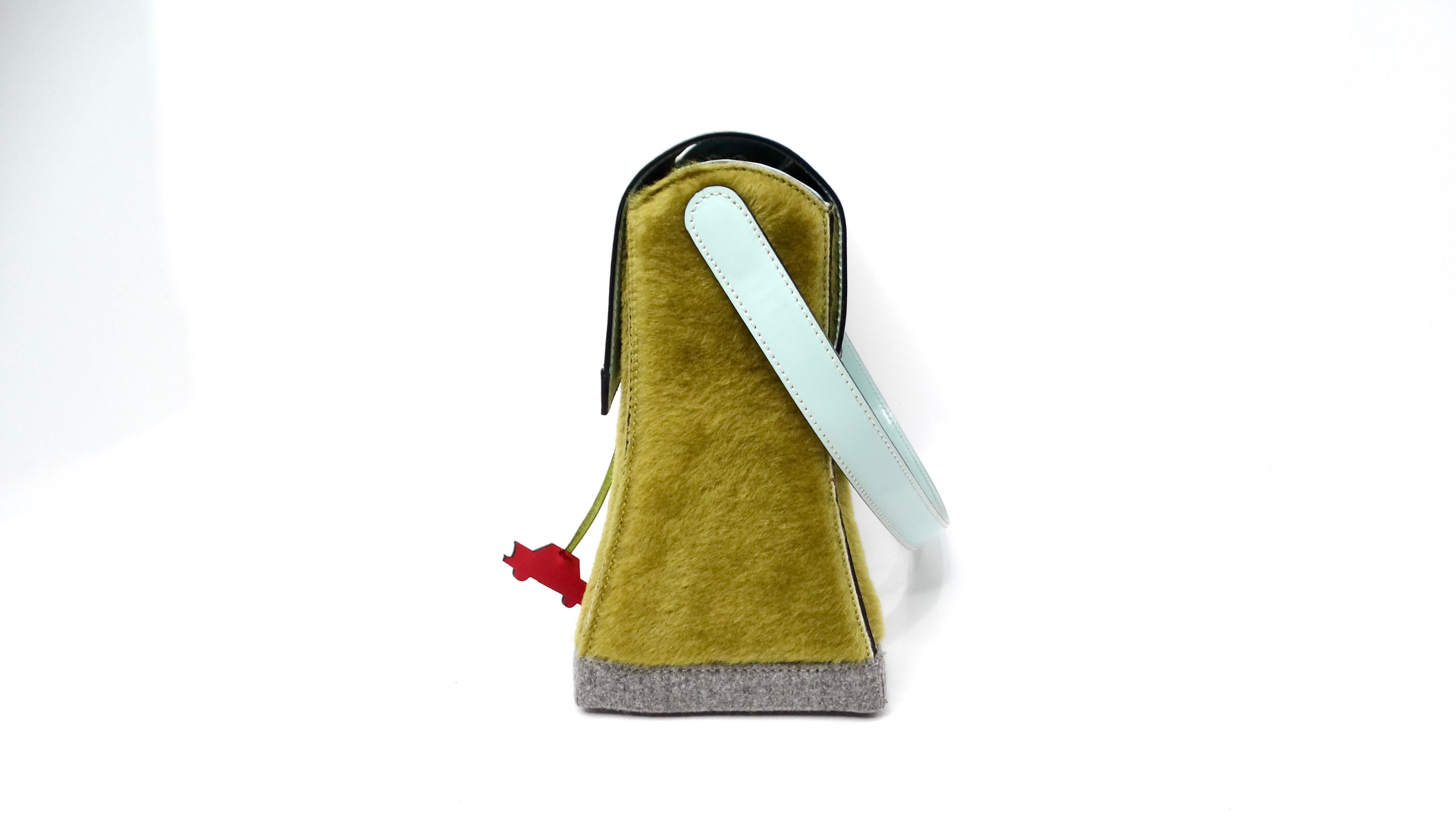 1990s Moschino Cloud Grass Car Novelty Structured Shoulder Bag In Good Condition In Scottsdale, AZ