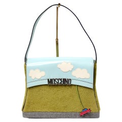 1990s Moschino Cloud Grass Car Novelty Structured Shoulder Bag