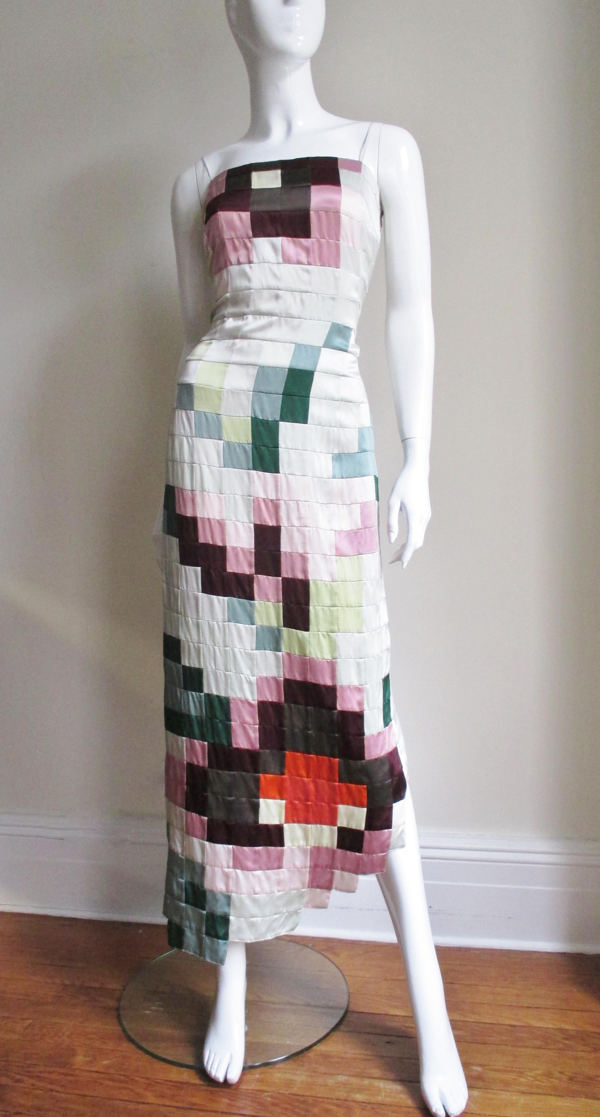  Moschino Color Block Patchwork Maxi Dress 3