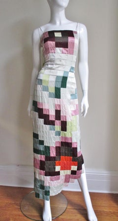 Moschino Color Block Patchwork Maxi Dress