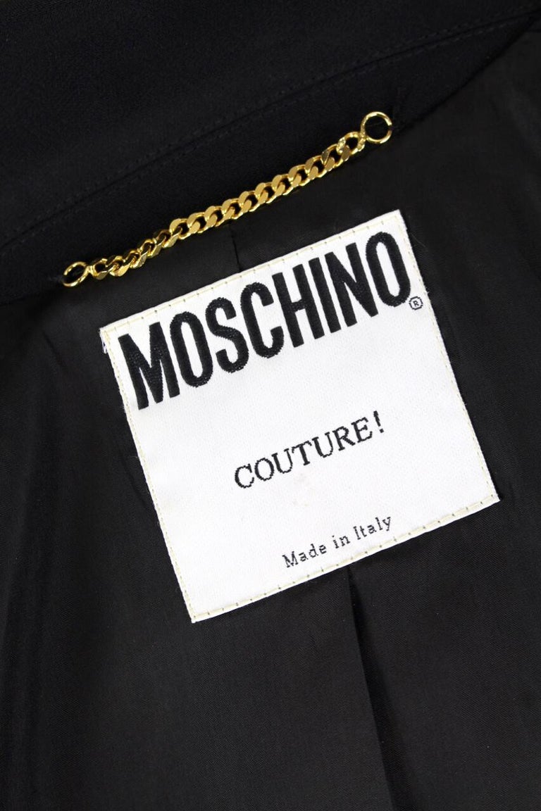 1990s MOSCHINO COUTURE! Black Corset Style Lace-Up Back Blazer Jacket ...