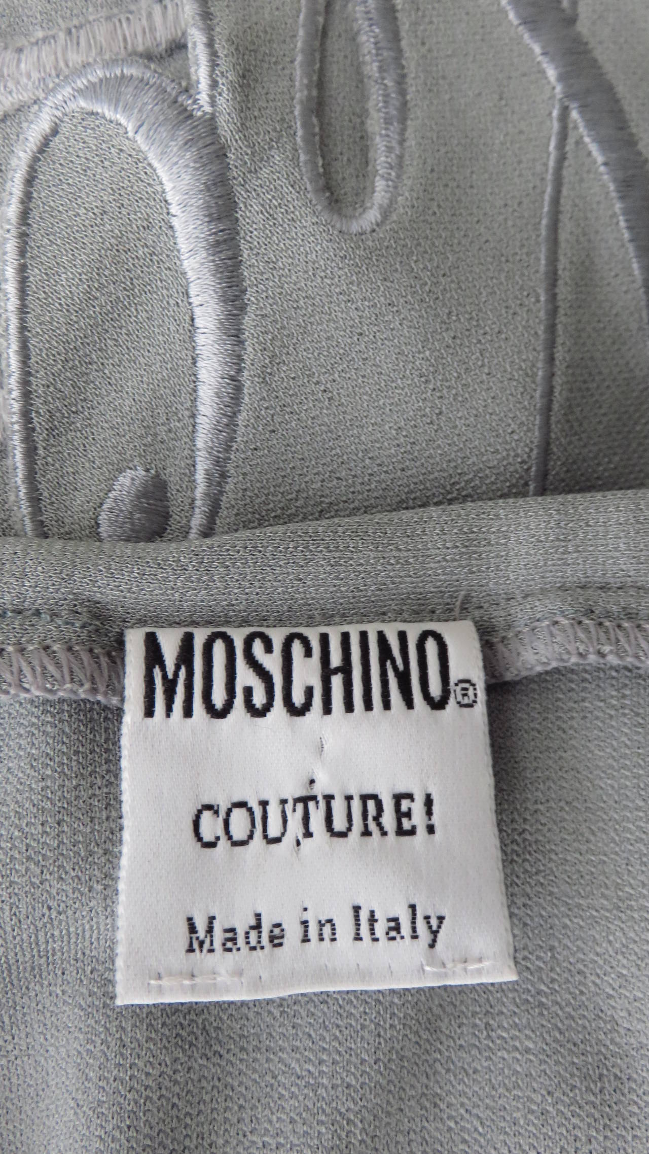Moschino Couture Embroidered Words Top and Skirt For Sale 7