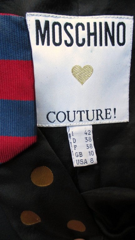  Moschino Couture Neckties Silk Bustier Dress 9