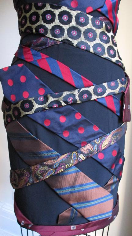  Moschino Couture Neckties Silk Bustier Dress 1
