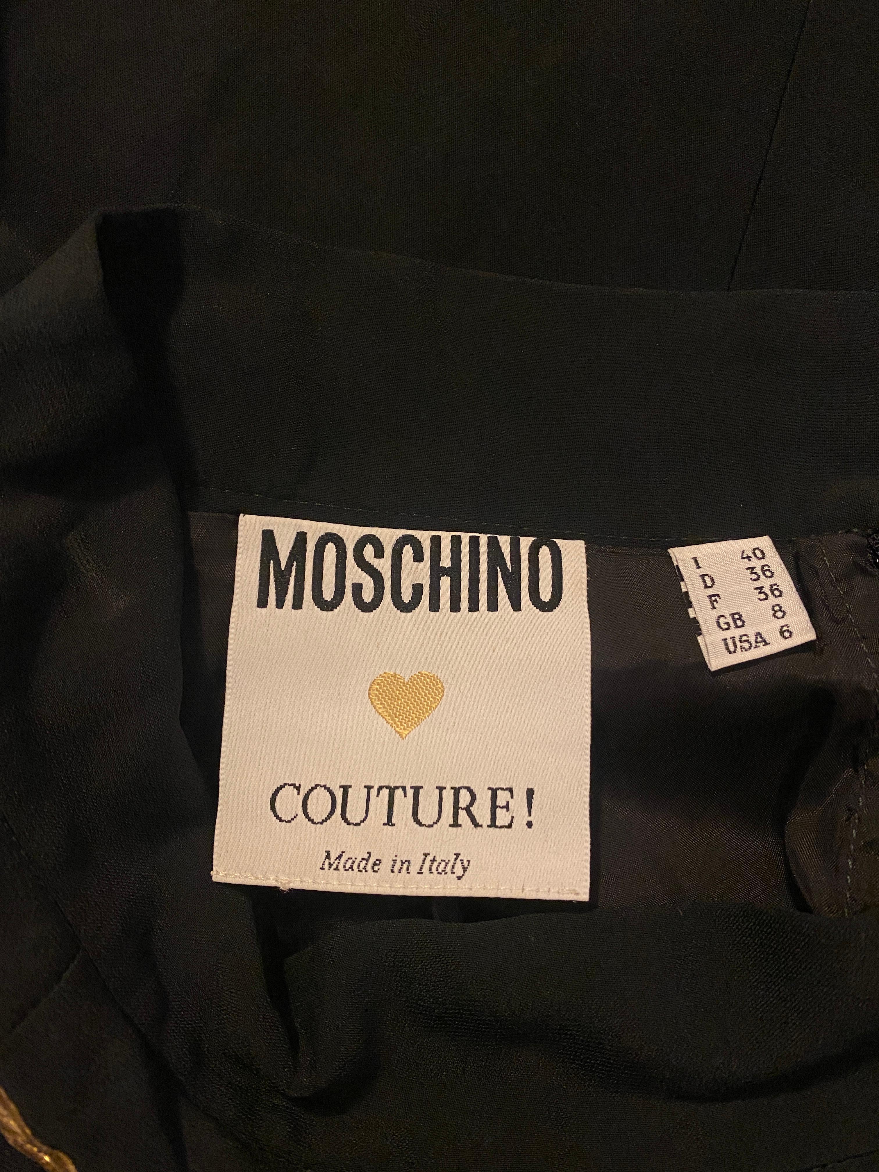 1990er Moschino Couture Neuheit Grtelrock mit Grtel im Angebot 1