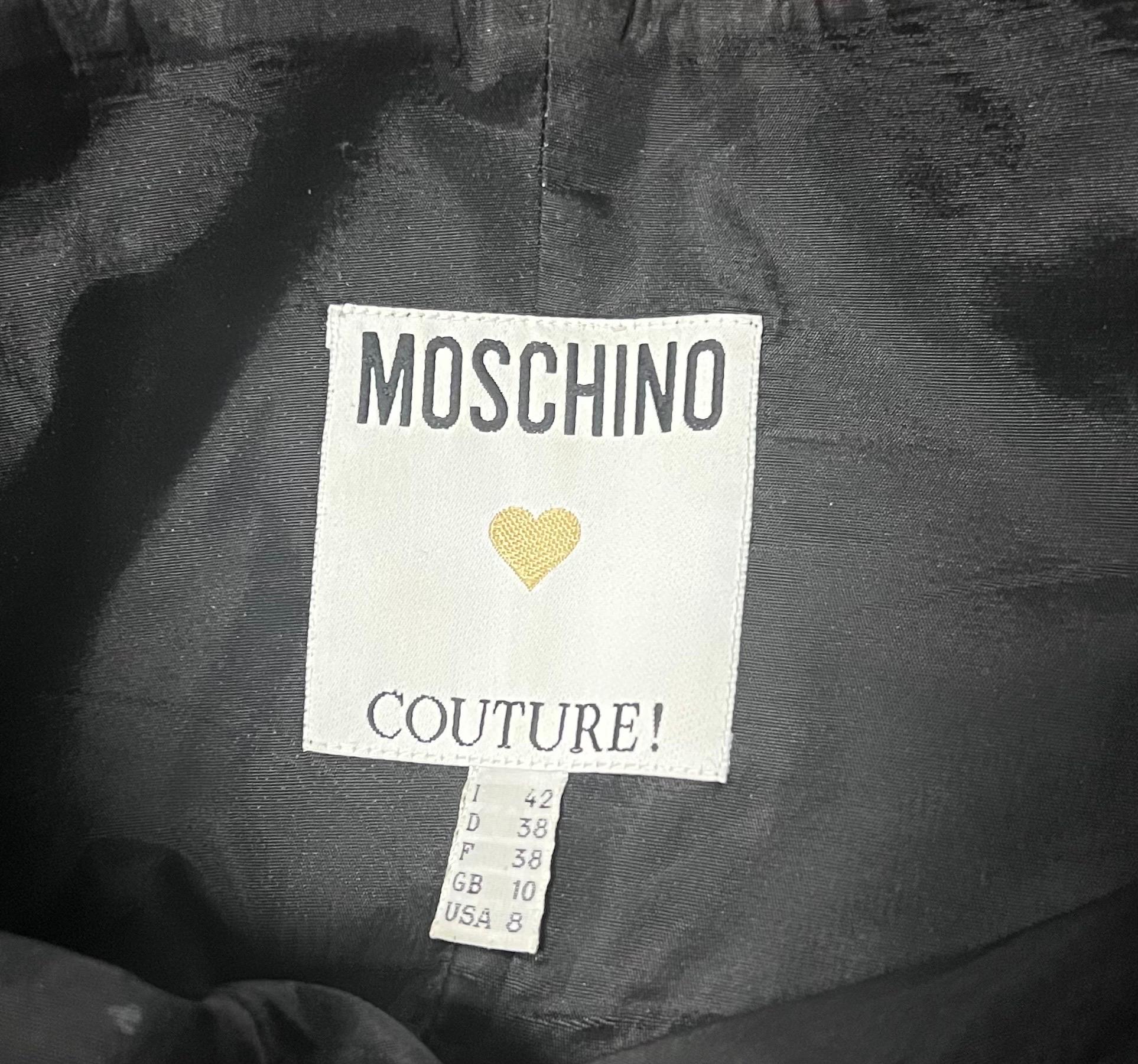 Moschino Couture - Robe bustier à col bénitier sans bretelles, années 1990 en vente 3