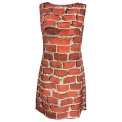 1990’s Moschino Couture Vintage Brick Printed Dress