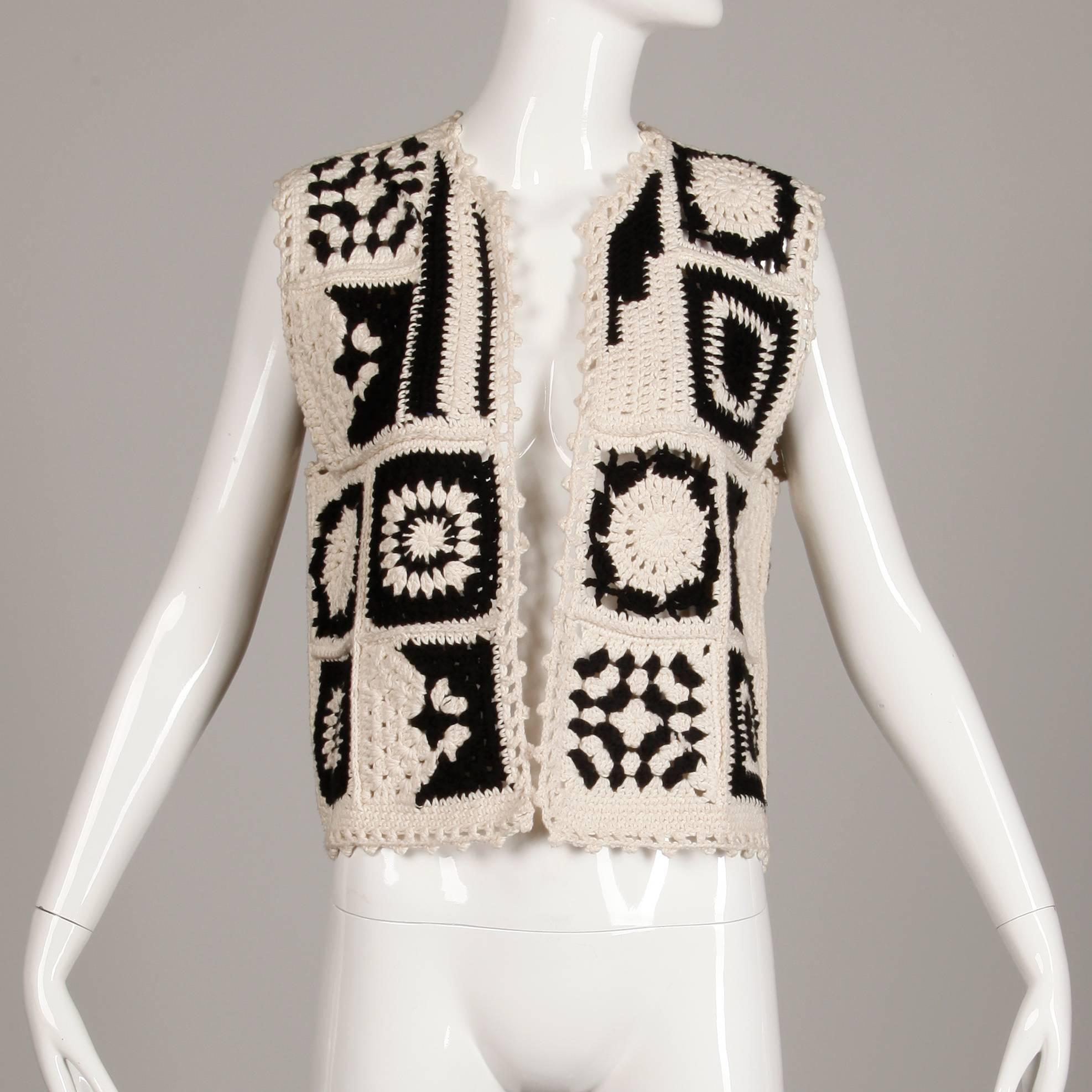 vintage crochet vest