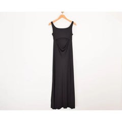 1990's Moschino Cruise Me Baby Backless All Black full length Maxi Dress UK 8