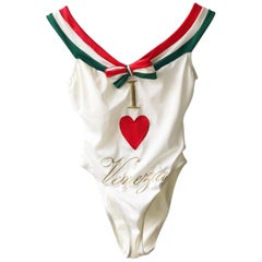 1990s Moschino Italian Graphic Novelty Swimsuit
