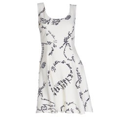 1990's Moschino Ivory Vintage Dress With Words of Advice in Black Handwriting
