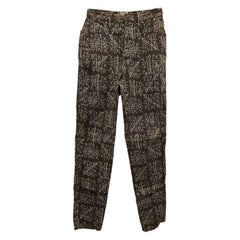 1990s Moschino Jeans brown and white tetris pants size 28 denim