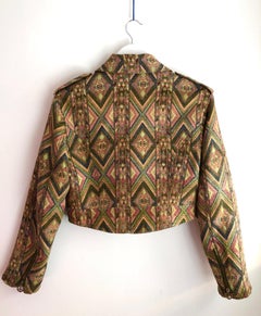 1990s Moschino Jeans Geometric Multicolor Cropped Jacket