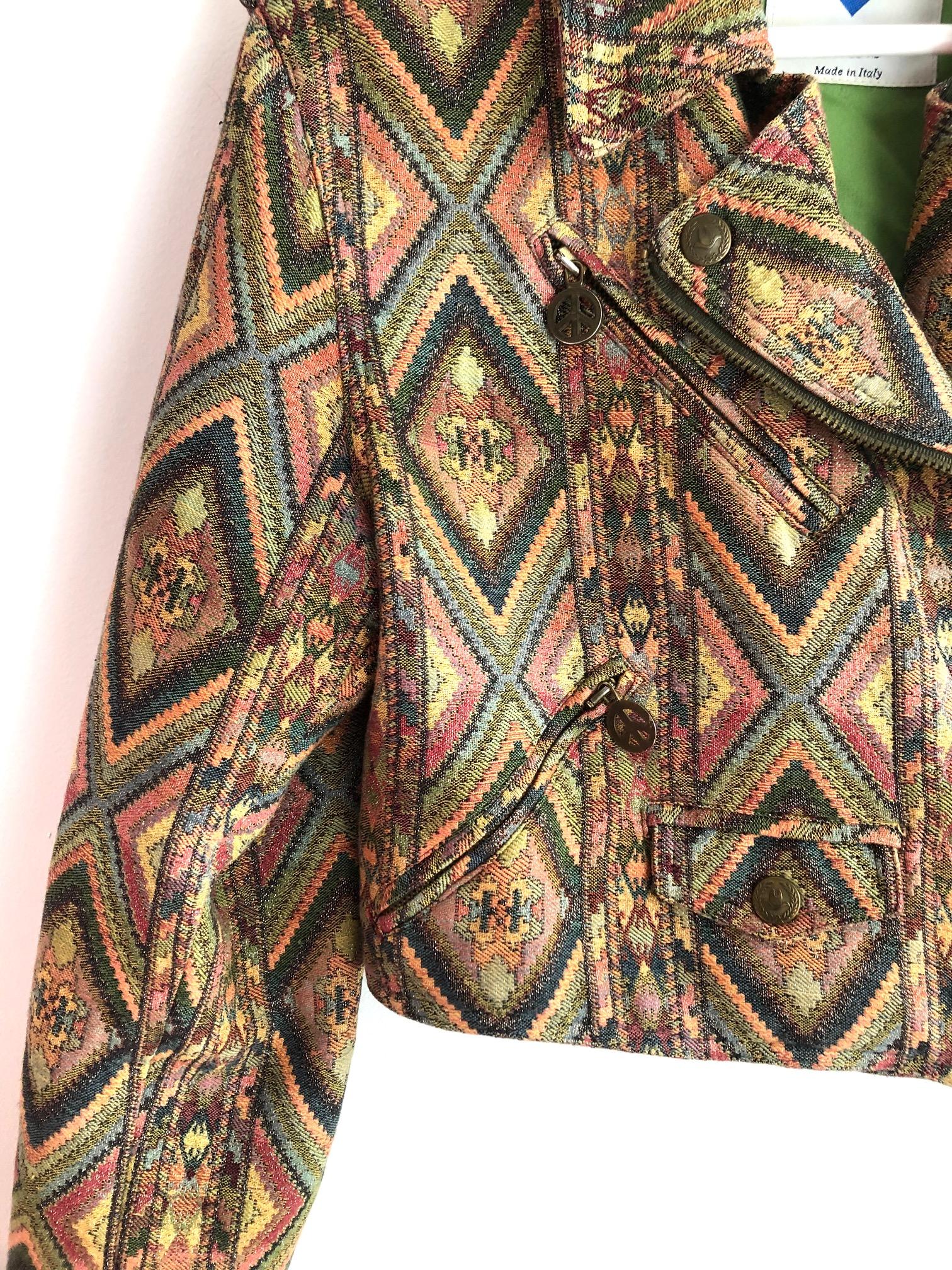 Chaqueta geométrica multicolor Moschino Jeans de los 90 Marrón en venta