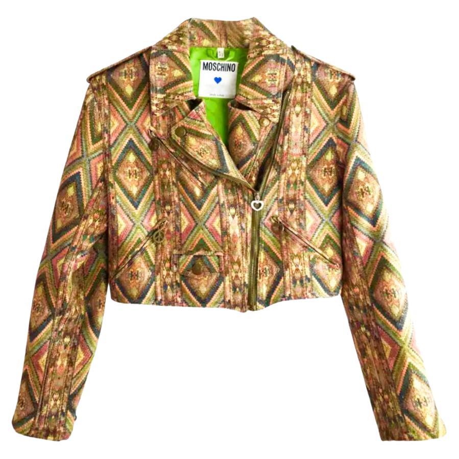 Chaqueta geométrica multicolor Moschino Jeans de los 90 en venta