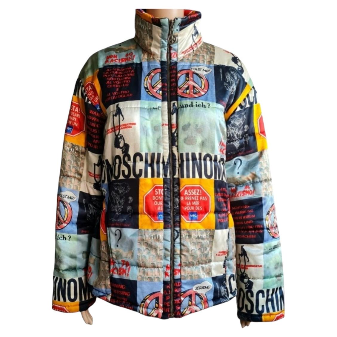 1990s Moschino jeans "No to Racism" Bomber Jacket size 42