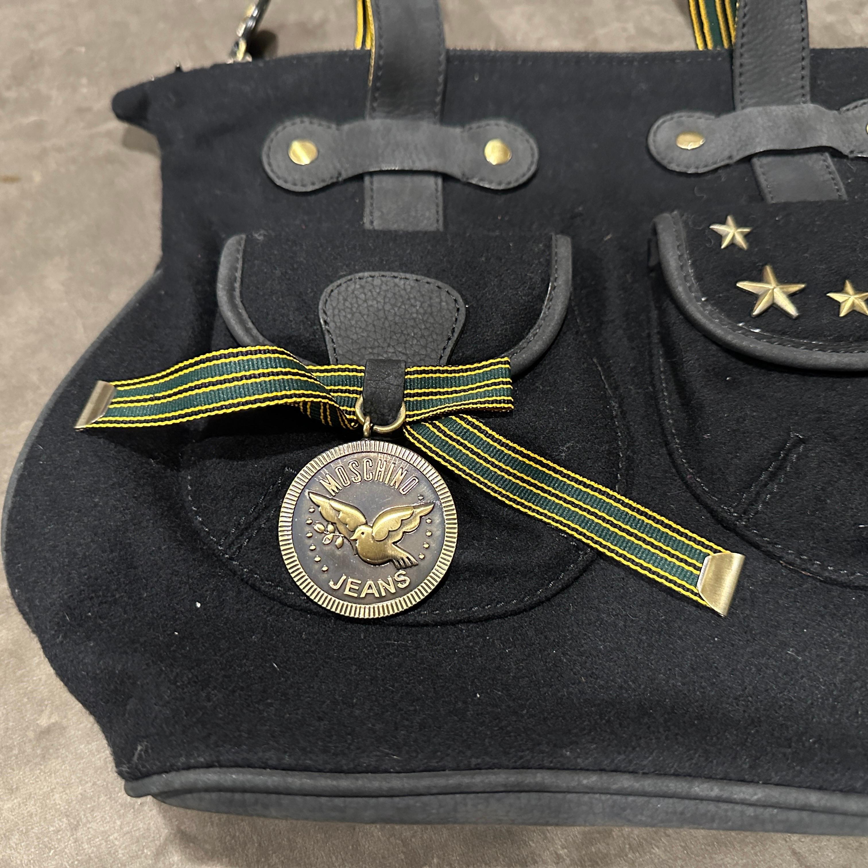 1990s Moschino Jeans Top Hande Bag by Franco Moschino For Sale 6
