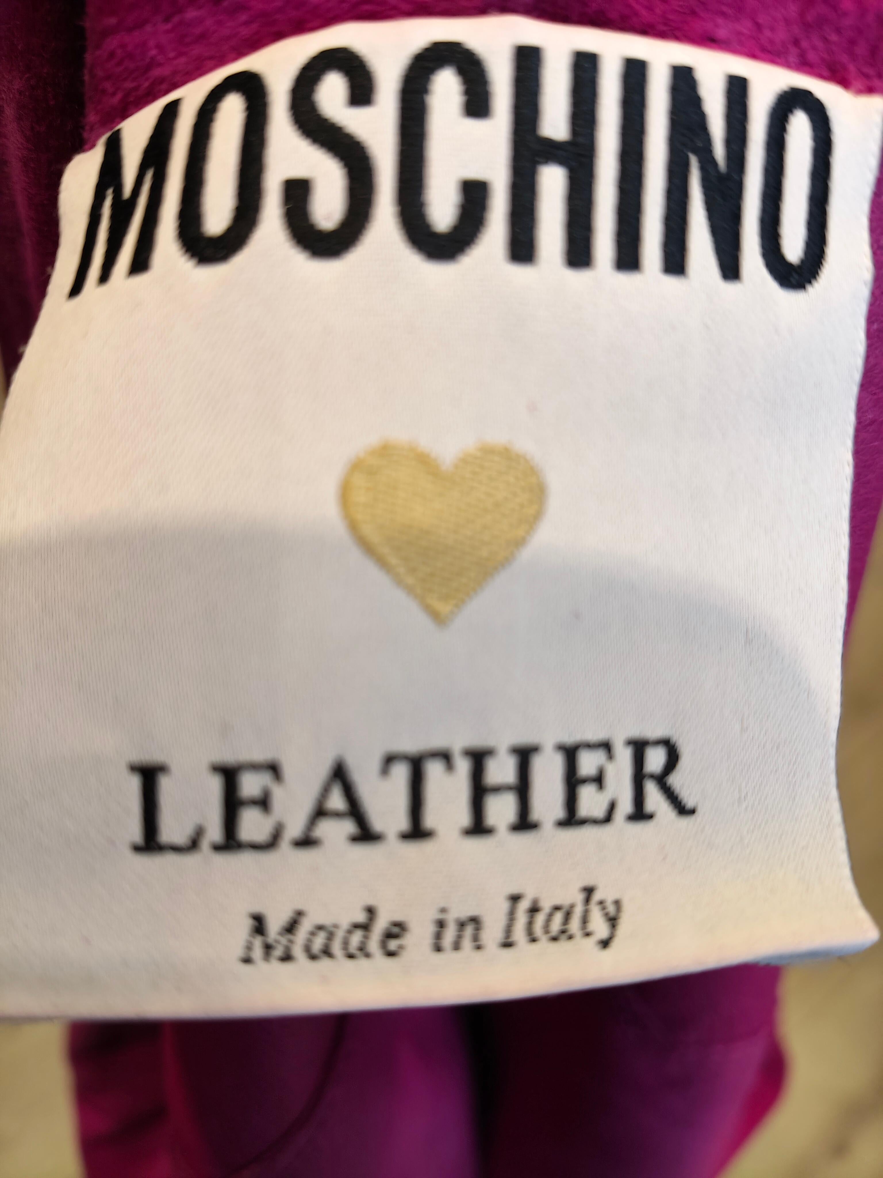 1990 Moschino Veste en cuir à franges Unisexe en vente