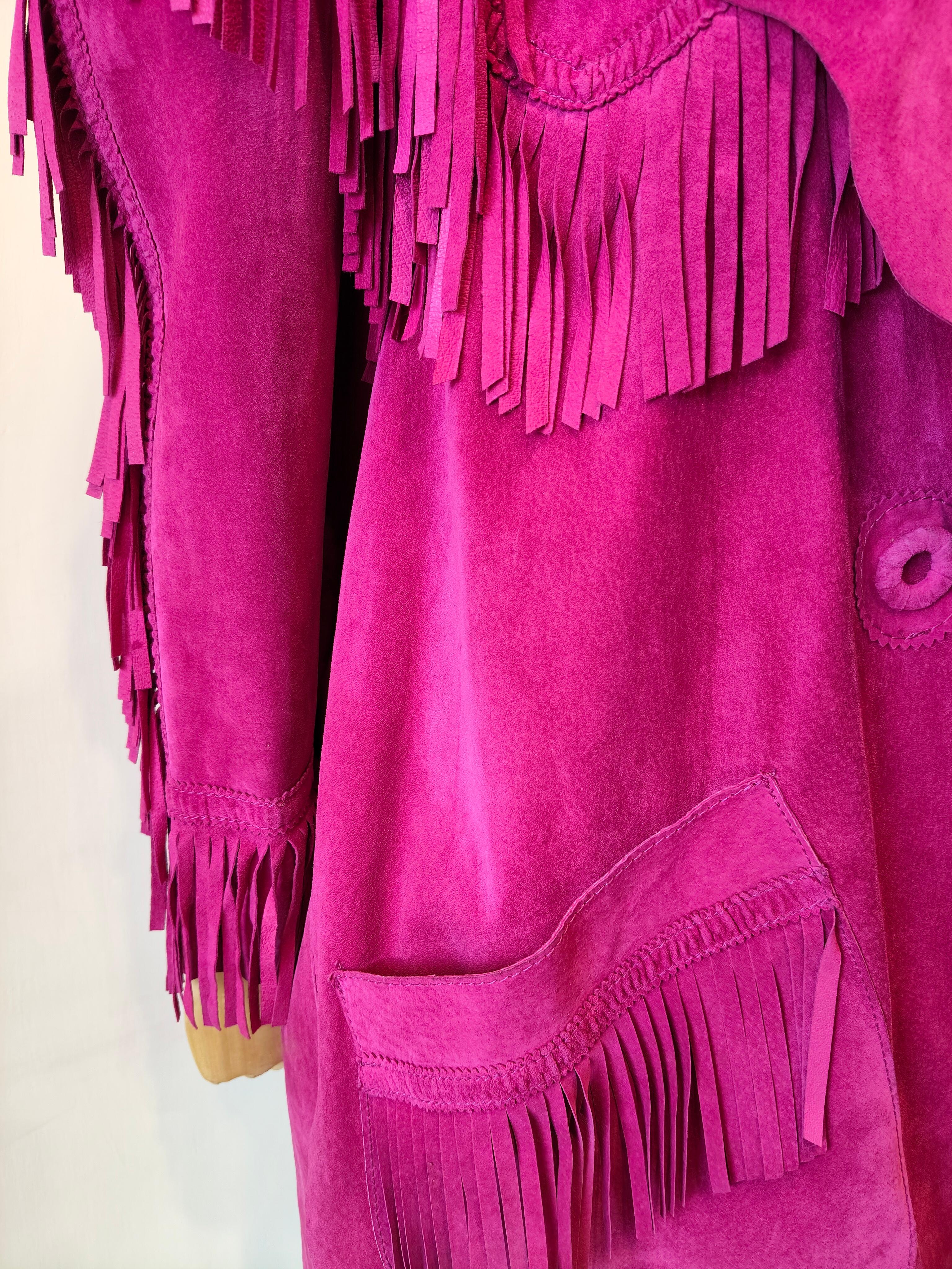 1990 Moschino Veste en cuir à franges en vente 3