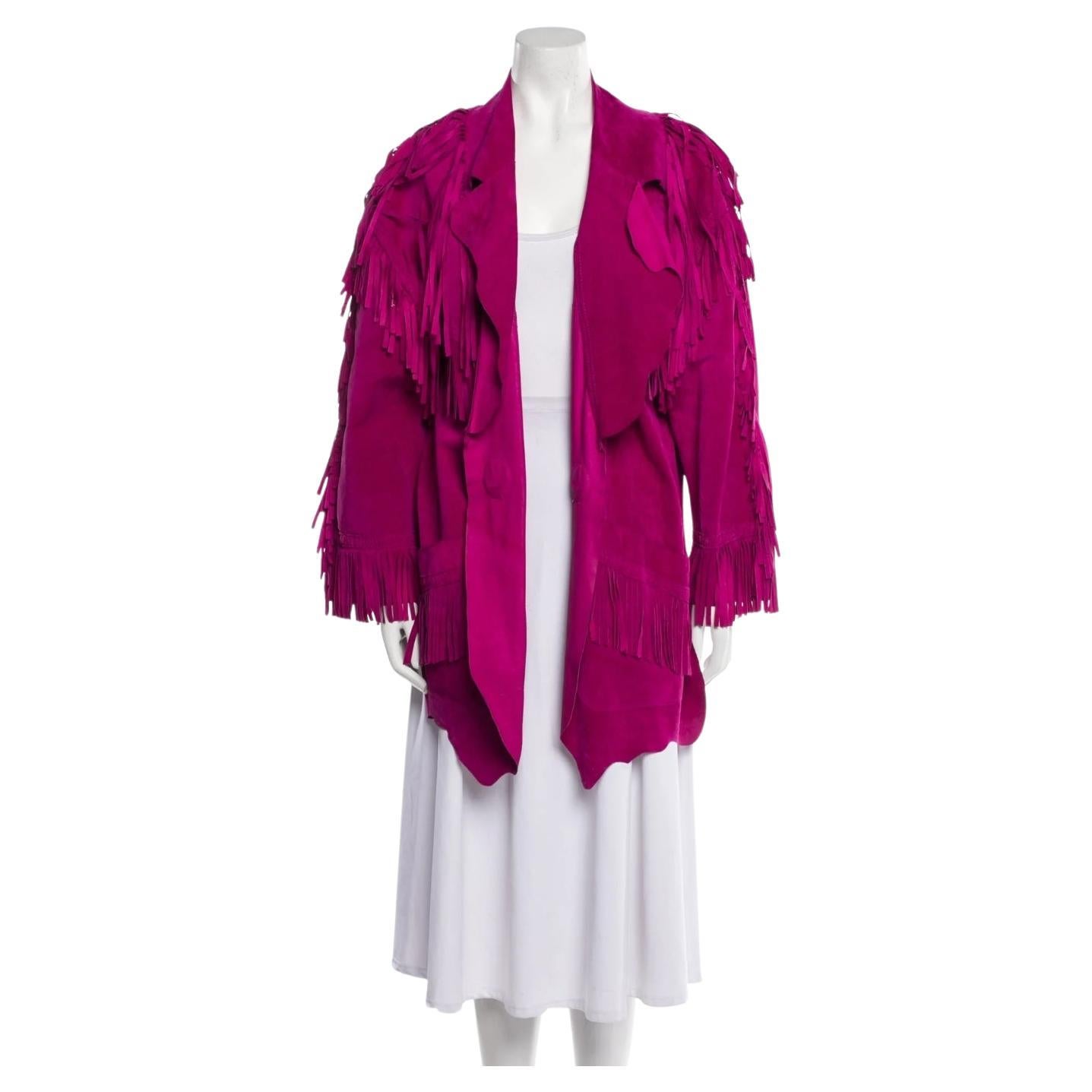 1990s Moschino Leather fringes jacket