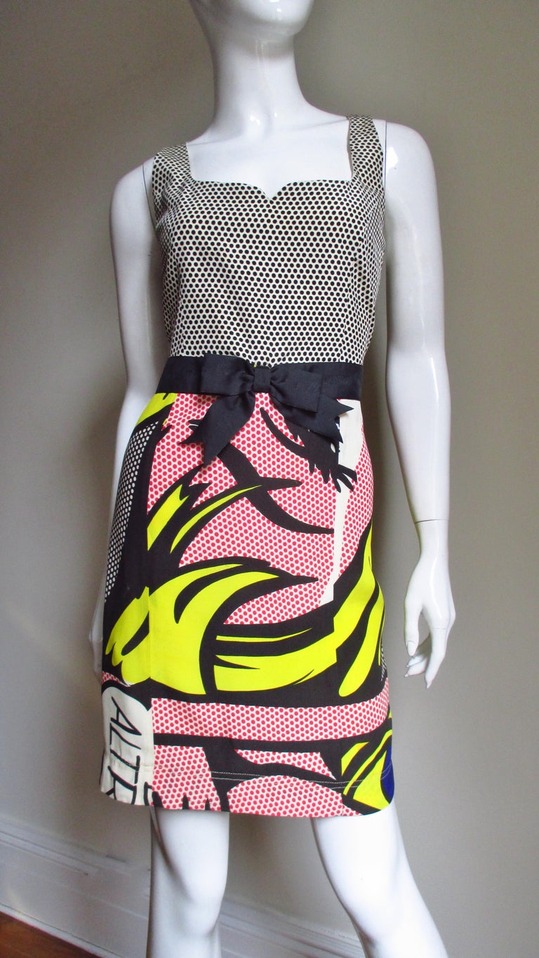 1990s Moschino Lichtenstein Comic Book Print Dress at 1stDibs