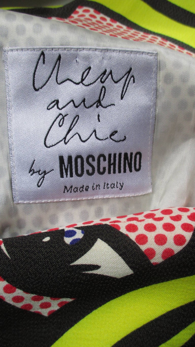 1990s Moschino Lichtenstein Comic Book Print Dress at 1stDibs