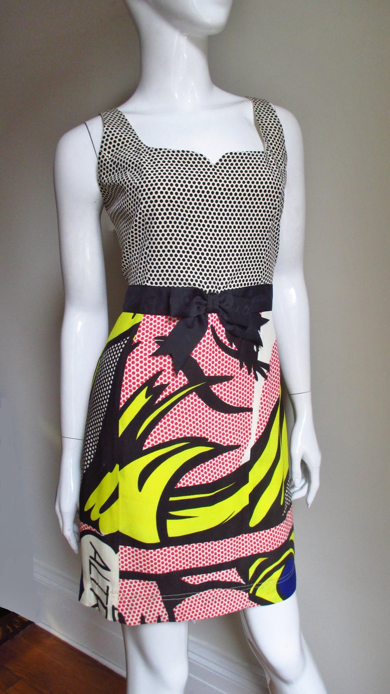 1990s Moschino Lichtenstein Comic Book Print Dress at 1stDibs