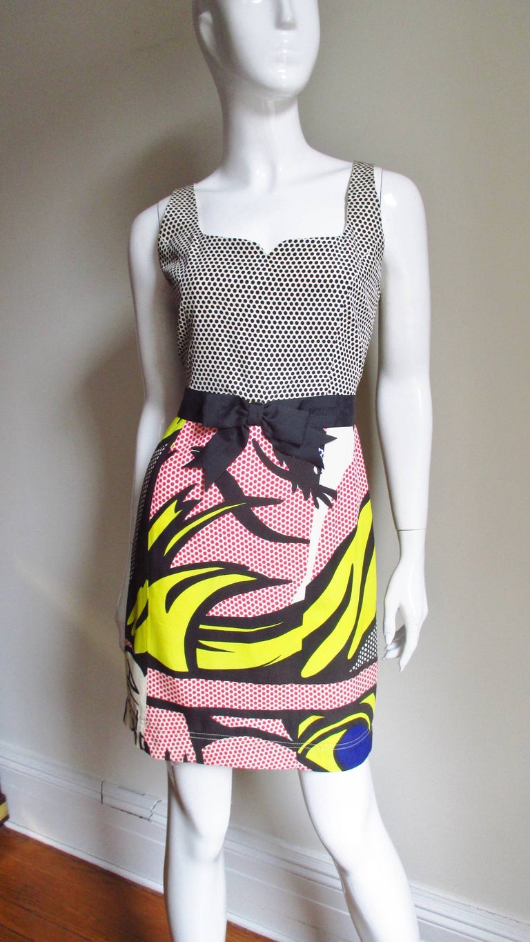 1990s Moschino Lichtenstein Comic Book Print Dress at 1stDibs