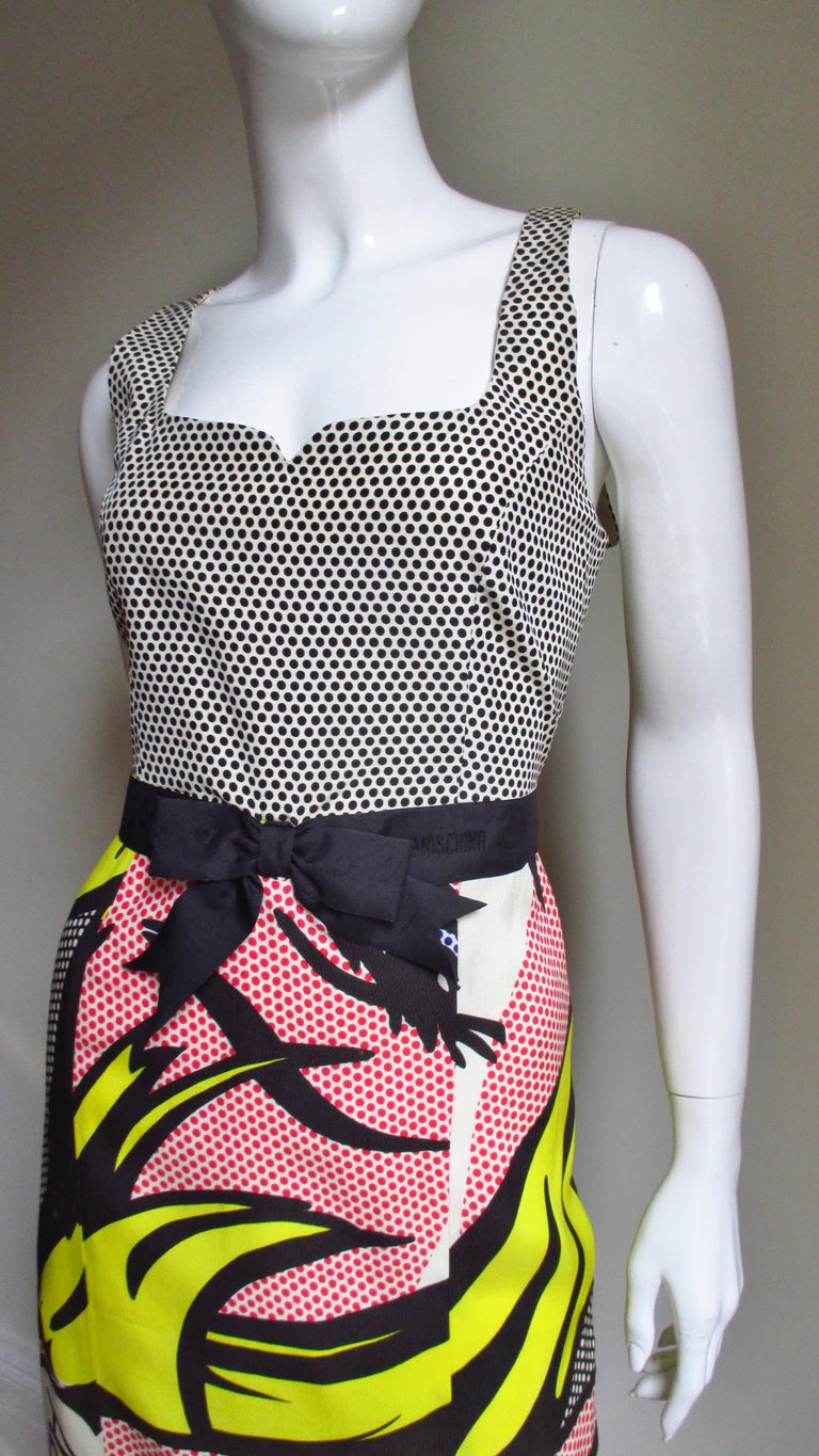 1990s Moschino Lichtenstein Comic Book Print Dress at 1stDibs