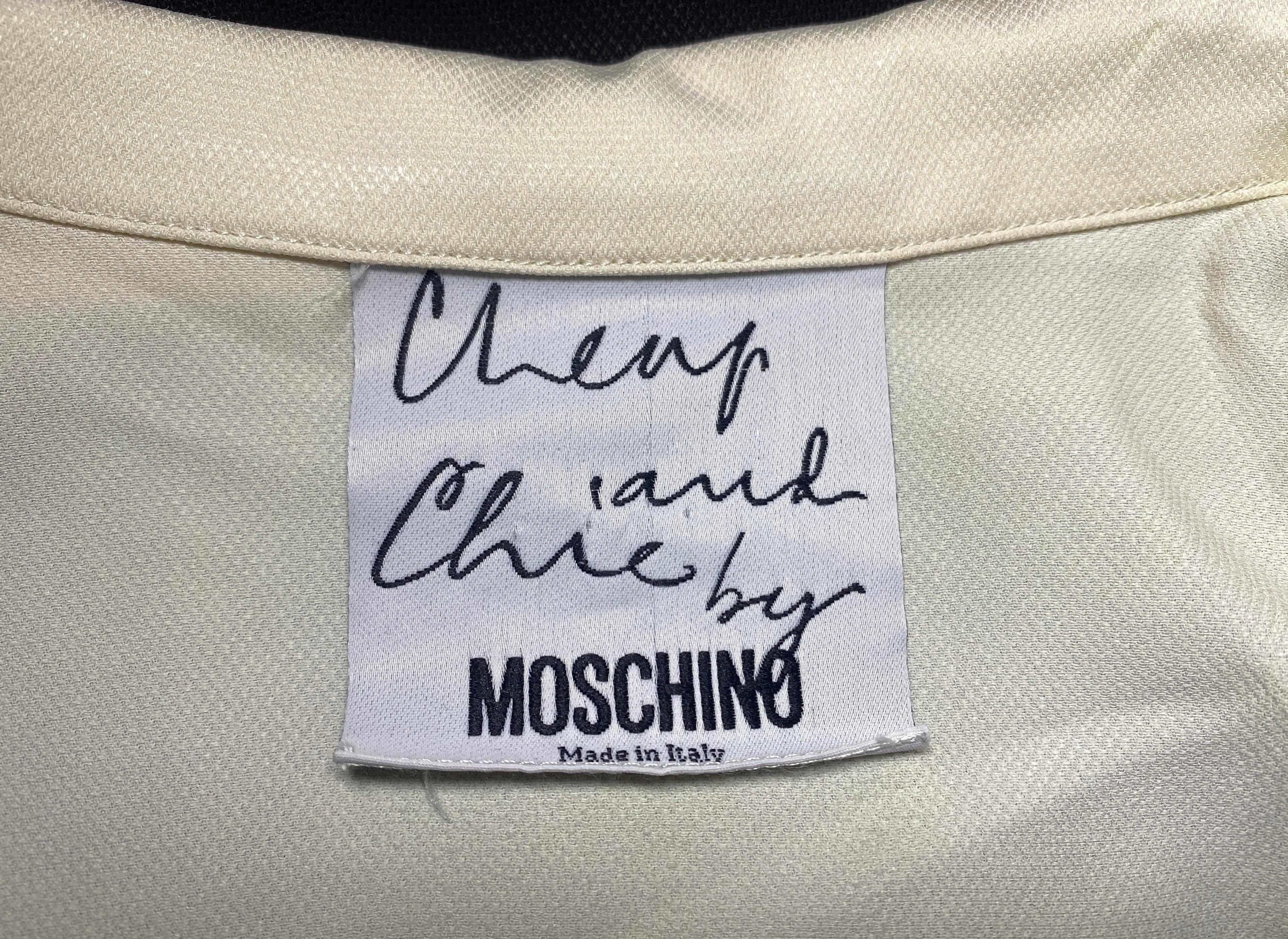 1990s Moschino Monochrome Sleeveless Shirt Dress For Sale 1