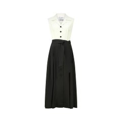 1990s Moschino Monochrome Sleeveless Tuxedo Dress